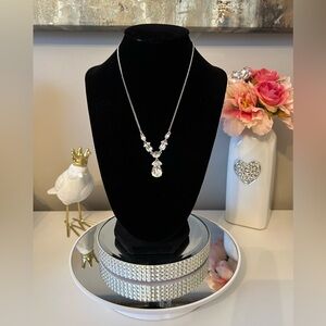 NWT! Givenchy Silver-Tone Crystal Lariat Necklace